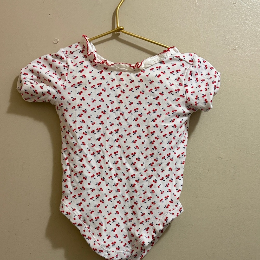 Janie and Jack White and Red Floral Bodysuit